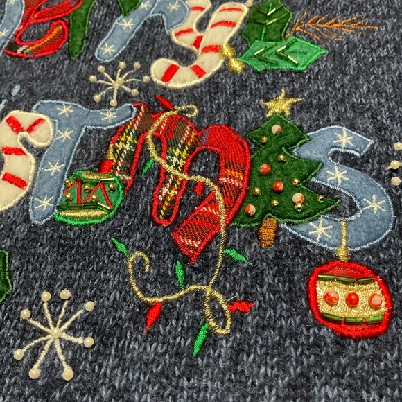 Vintage Tiara International Christmas Collection Quarter Zip Sweater Women’s M - Picture 7 of 11